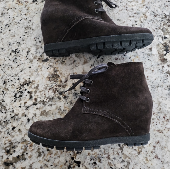 Prada Brown Suede Lace-up Booties - Picture 6 of 8